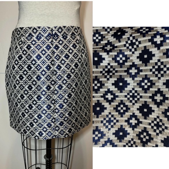 NWT J Crew Factory Skirt Size 8 F2228 Side Pockets , Front Pleats Multicolor - Picture 3 of 9